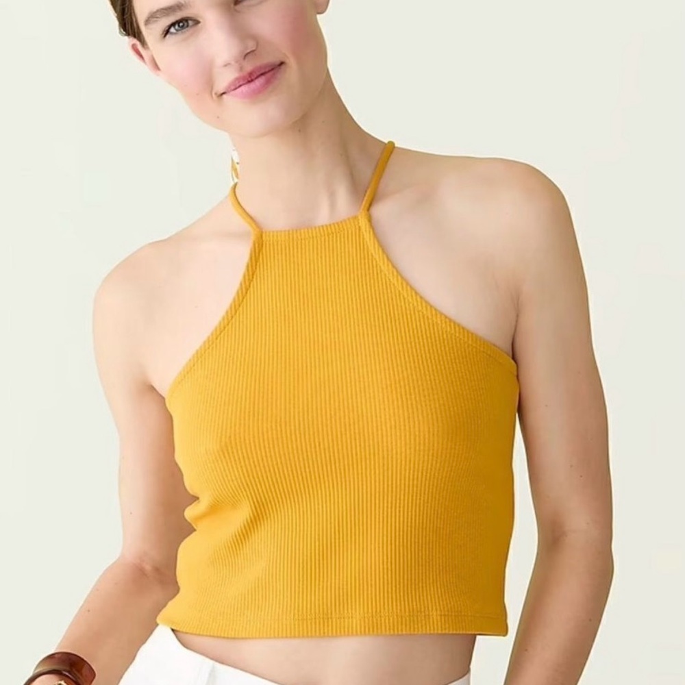 J. Crew Women’s Vintage Ribbed Halter Tank in BLACK, size Small S